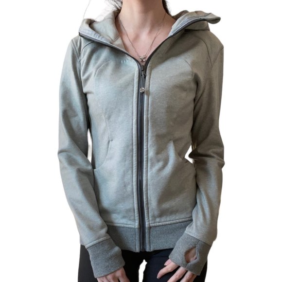lululemon athletica Tops - Lululemon Scuba Zip up Hoodie Grey